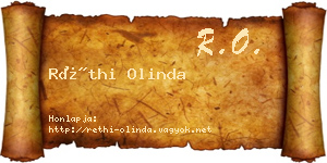 Réthi Olinda névjegykártya